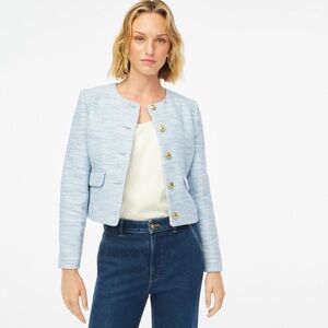 NWT J. Crew Light Blue Tweed Lady Jacket Size 10